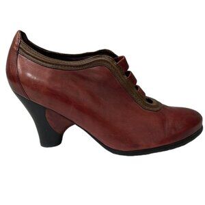 Everybody by BZ Moda Red Leather Heeled Booties Art to Wear Comfort Shoes EU 41